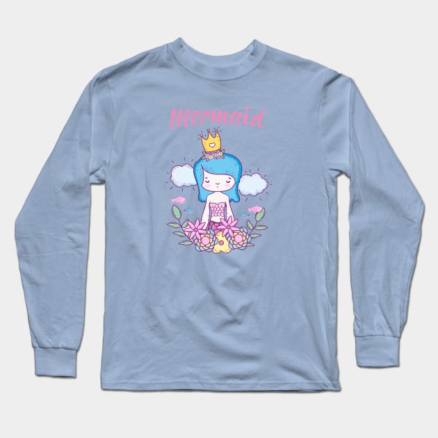 Mermaid Princess Lover Long Sleeve T-Shirt by JeffDesign